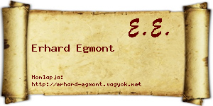 Erhard Egmont névjegykártya